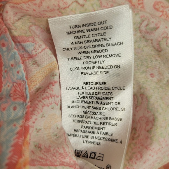 Women's Ralph Lauren Pink Paisley Sleep Shirt Size Tunic Large Front Button EUC - Picture 10 of 10